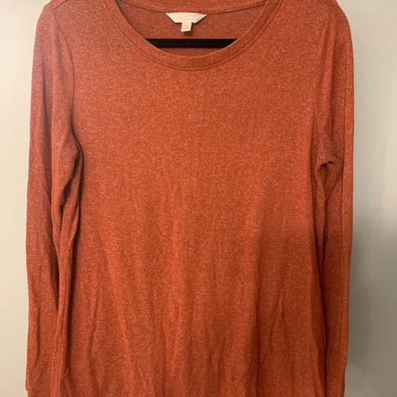 Women’s LC Lauren Conrad Medium Orange Sweater with Ruffle hem - Picture 1 of 6